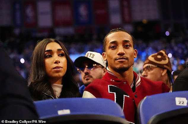 Chelsea striker Joao Pedro was also seen among the crowd at the 02 Arena on Sunday