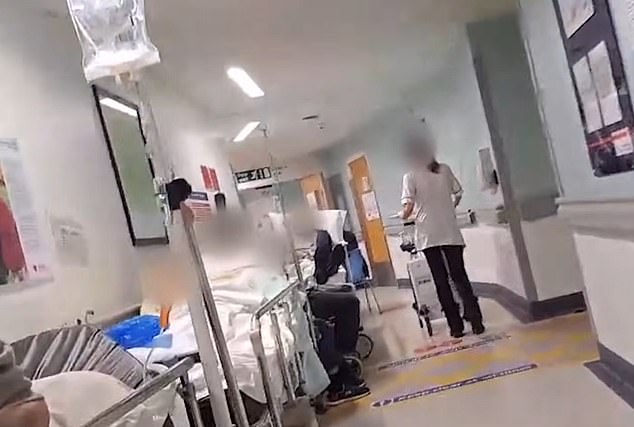 Footage shared with ITV news last December from Queen's Hospital in east London shows patients waiting in corridors for treatment