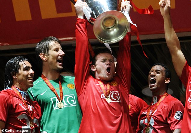 But the Man United legend was quick to stress that there would be no competition between this Arsenal side and his 2008 team-mates (pictured after winning the Champions League)