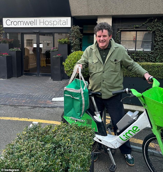 Piers shared he had feasted on lamb chops from the comfort of his hospital bed after his friend Andrea Catherwood called the restaurant to arrange a meal - delivered from the pub's landlord Oisín Rogers (Pictured) himself