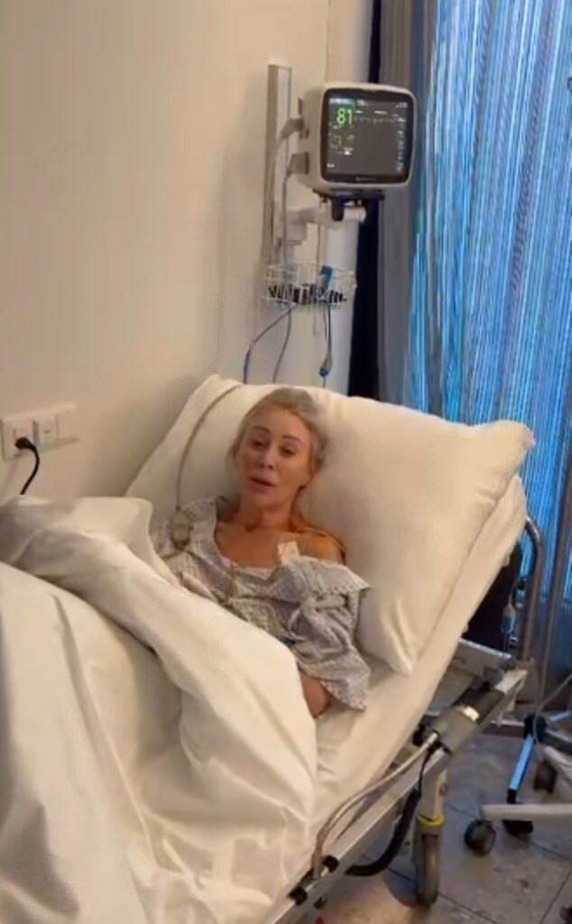 Angie Best has shared a health update on her chemotherapy treatment on Wednesday as she lay in a hospital bed
