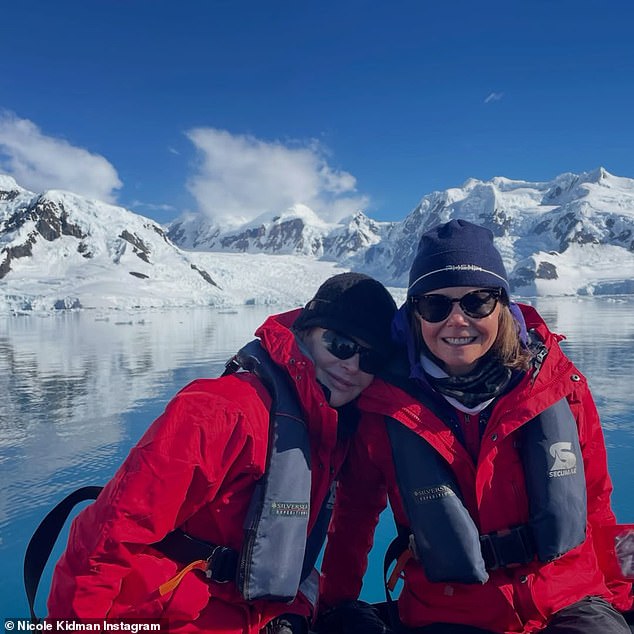 The iconic Australian actress, 58, took to Instagram to share a raft of images documenting a snowbound jaunt to Antarctica with family and friends, including sister Antonia, 55