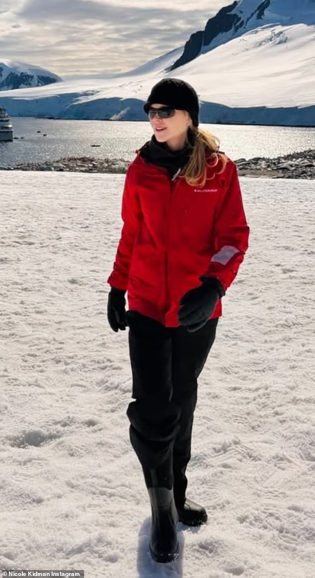 Nicole looked relaxed and refreshed as she enjoyed her Antarctic getaway