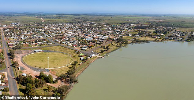 The shooting took place Bokhara St and Walker St in Lake Cargelligo (pictured)