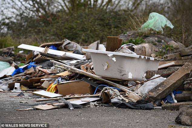 Pieces of wood, a bathtub, fridges and even dead animals have been found amongst the piles of waste