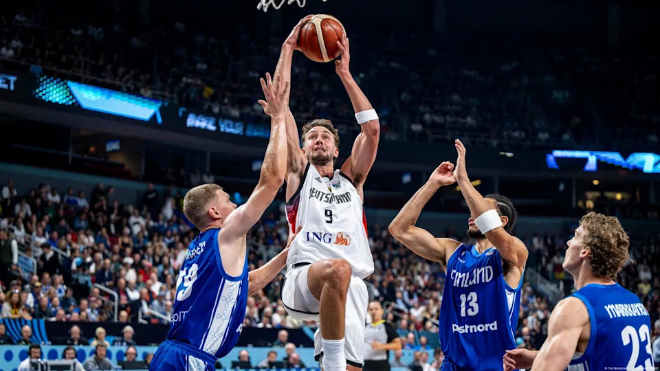 Germany reach 2025 EuroBasket final - The German men had already proved their 2023 World Championship victory was no fluke by powering their way to the EuroBasket final. After winning every game in their group, they eased past Portugal, outfought Luka Doncic's Slovenia, and then overcame a surprise Finland in the semifinal. Inspired by Schröder and Franz Wagner (above), this generation's eyes were firmly set on another gold medal.<span class="copyright">Tilo Wiedensohler/camera4+/IMAGO</span>