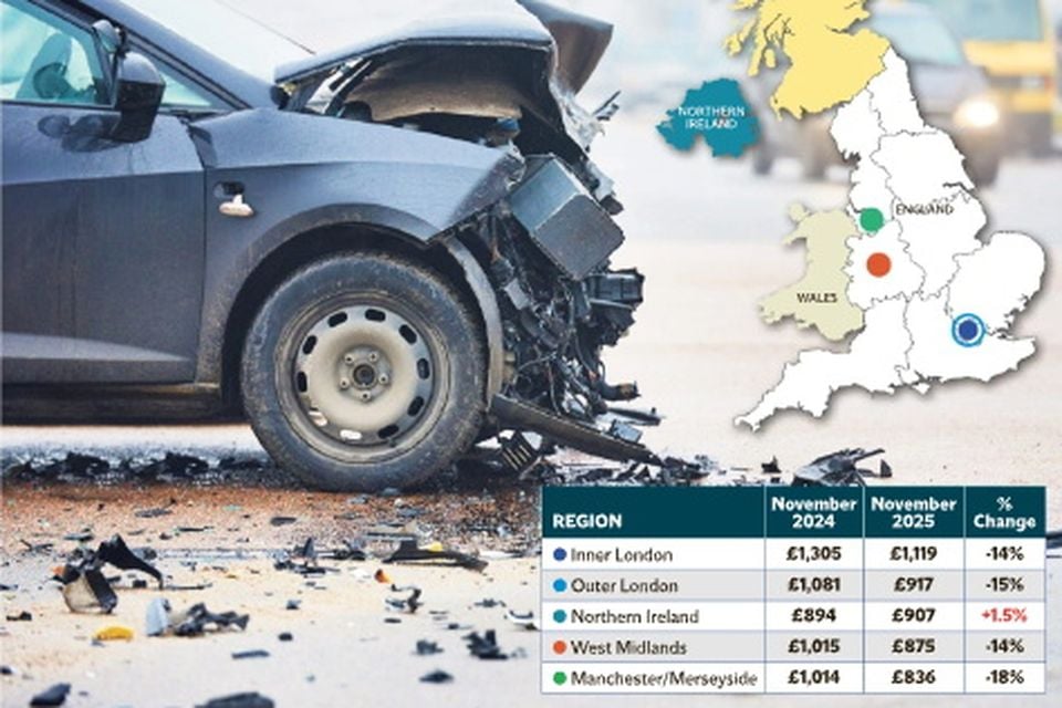 The data is according to the 2025 car insurance price index from Confused.com