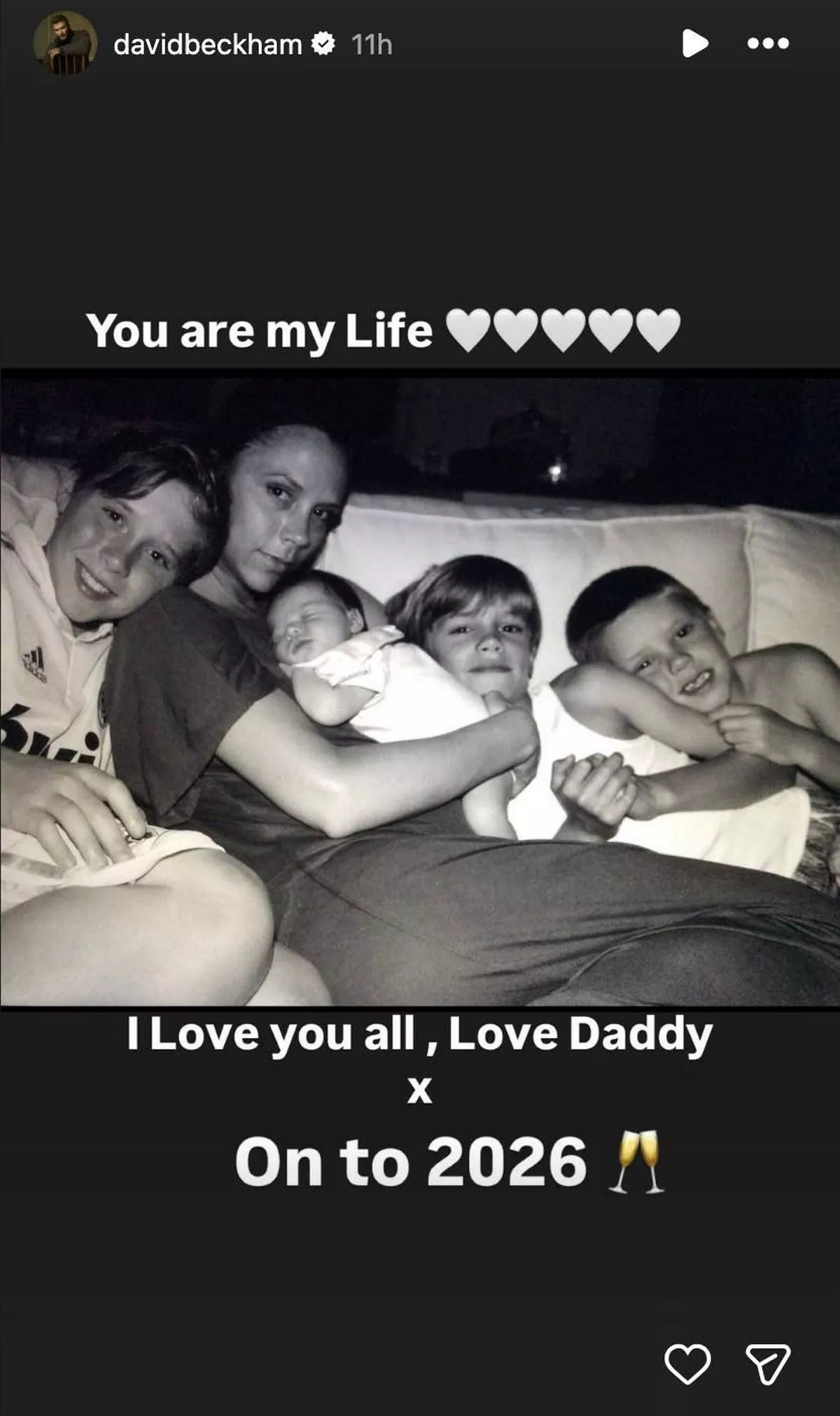 David shared a string of throwback photos on his Instagram story