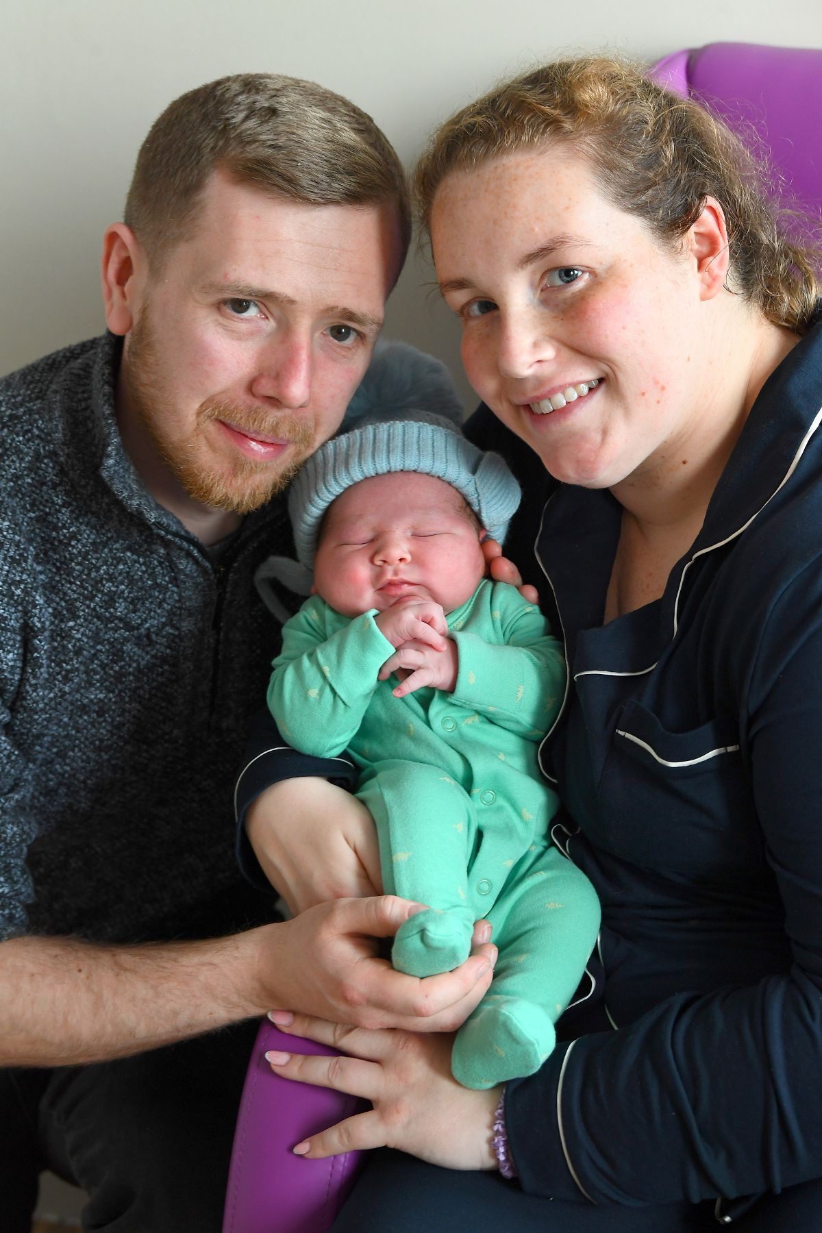 Bryan and Amy Doherty with baby Oscar born on New Years Day at Liverpool Women's Hospital