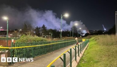 Firefighters tackle warehouse fire near Meadowhall in Sheffield