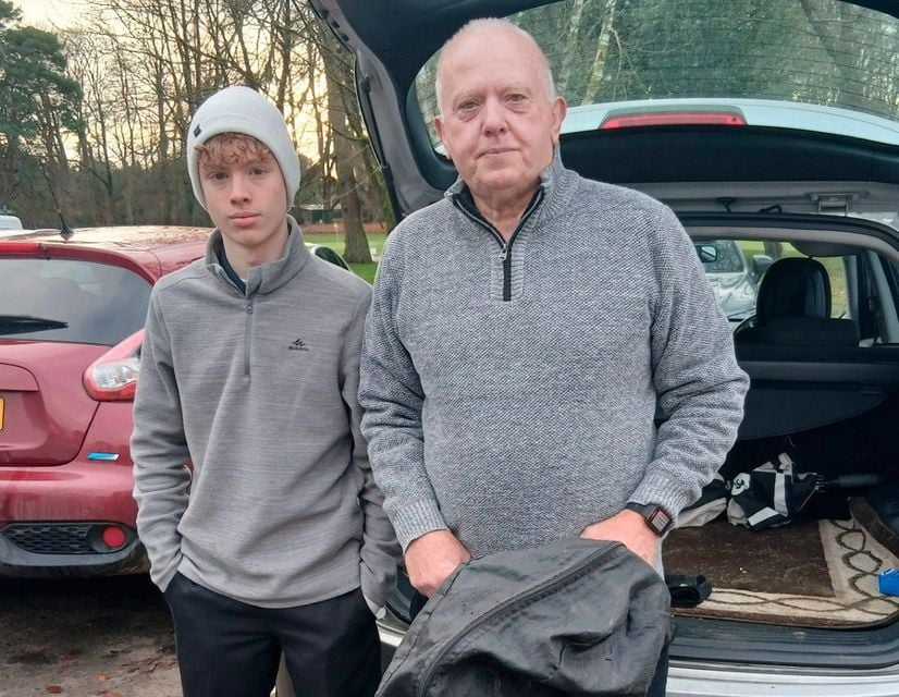 Brendan Kidd with his grandson Connan Hegarty at Moyola Park Golf Club.