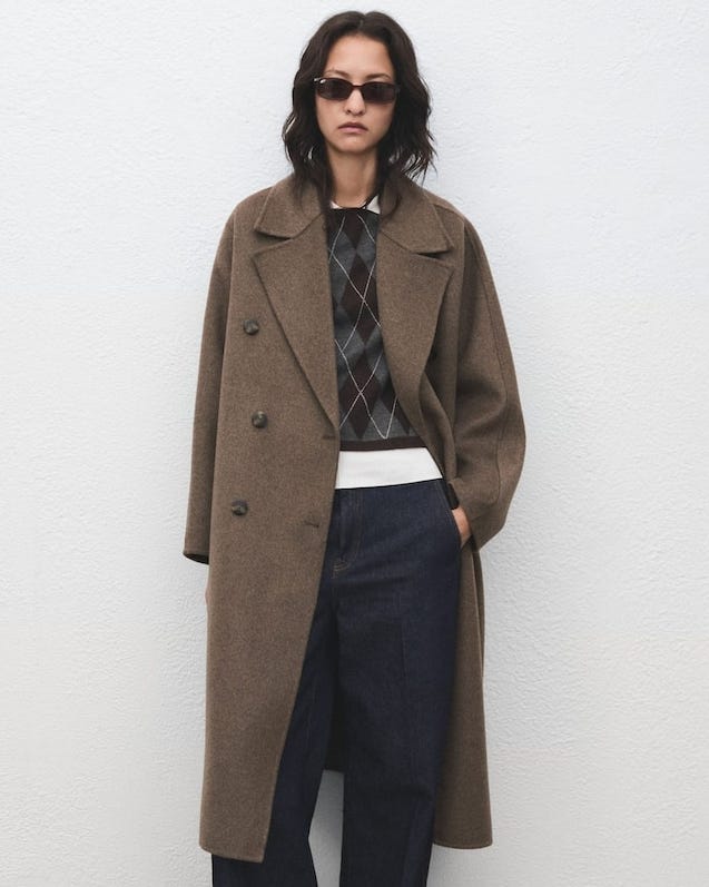Medium Brown Handmade Oversized Wool Coat Medium Brown Handmade Oversized Wool Coat