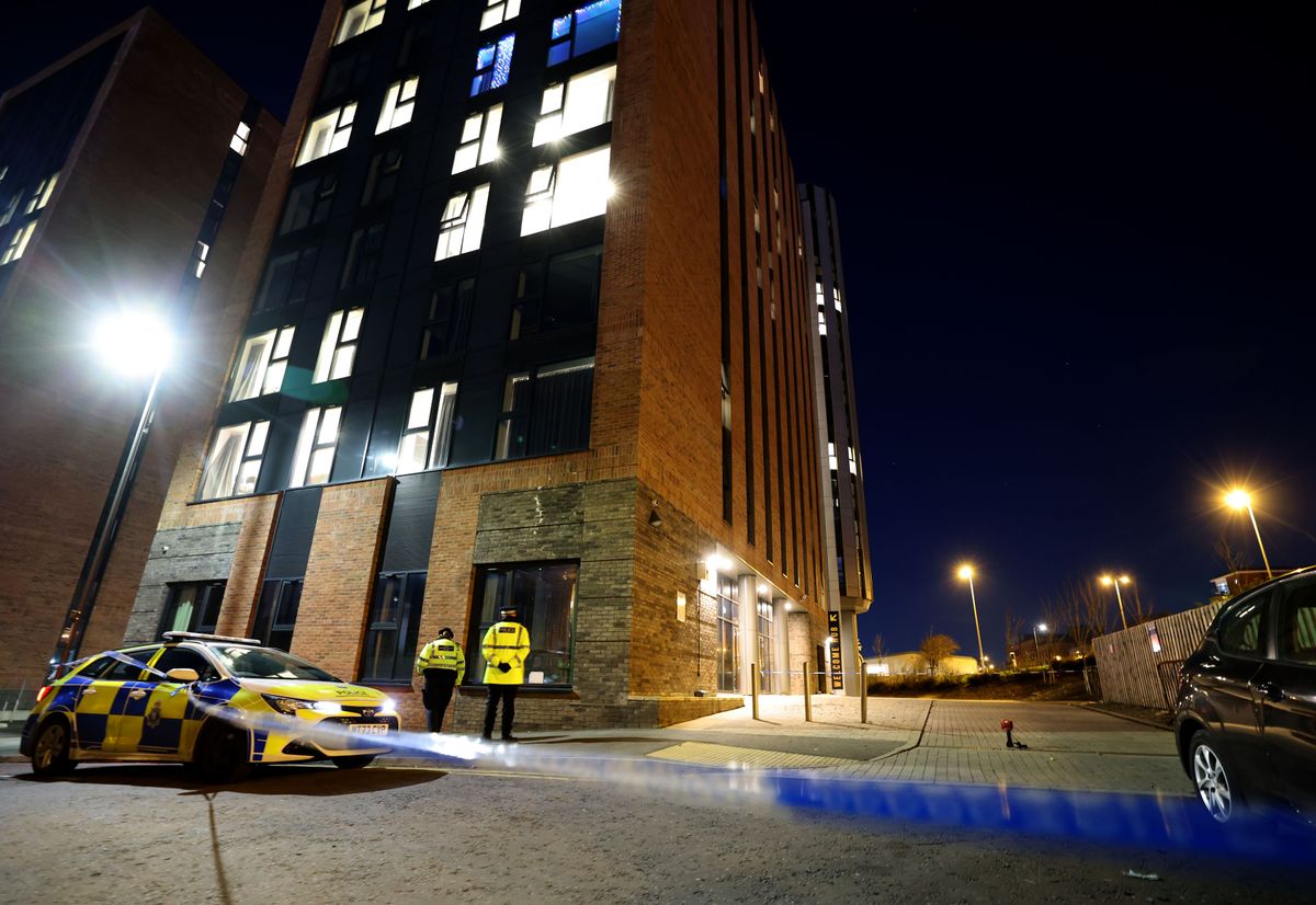 Merseyside Police on Prospect Street/Harper Street by the True Student Liverpool accommodation building