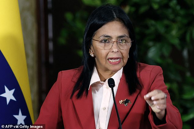 (FILES) Venezuela's Vice President Delcy Rodriguez speaks during a meeting with the Diplomatic Corps, in Caracas, on June 23, 2025. President Donald Trump said on January 3, 2026, that US forces had captured Venezuela's leader Nicolas Maduro after bombing the capital Caracas and other cities in a dramatic climax to a months-long standoff between Trump and his Venezuelan arch-foe. (Photo by Pedro MATTEY / AFP via Getty Images)