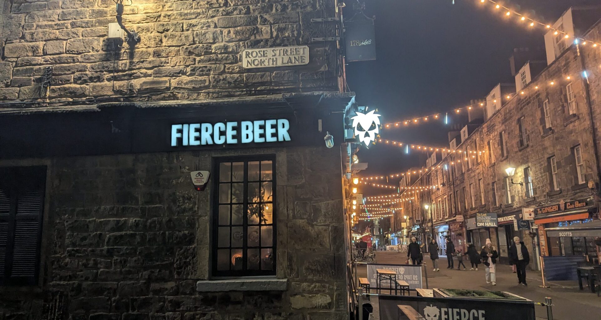 Fierce Beer at night