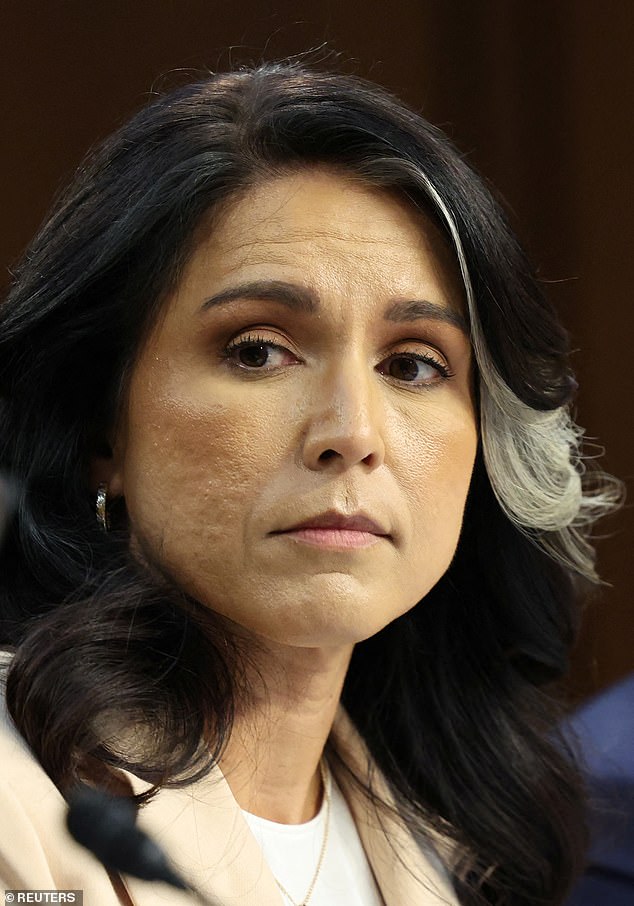 FBI Director Kash Patel and Director of National Intelligence (DNI) Tulsi Gabbard testify before a Senate Intelligence Committee hearing on worldwide threats, on Capitol Hill in Washington, D.C., U.S., March 25, 2025. REUTERS/Kevin Lamarque