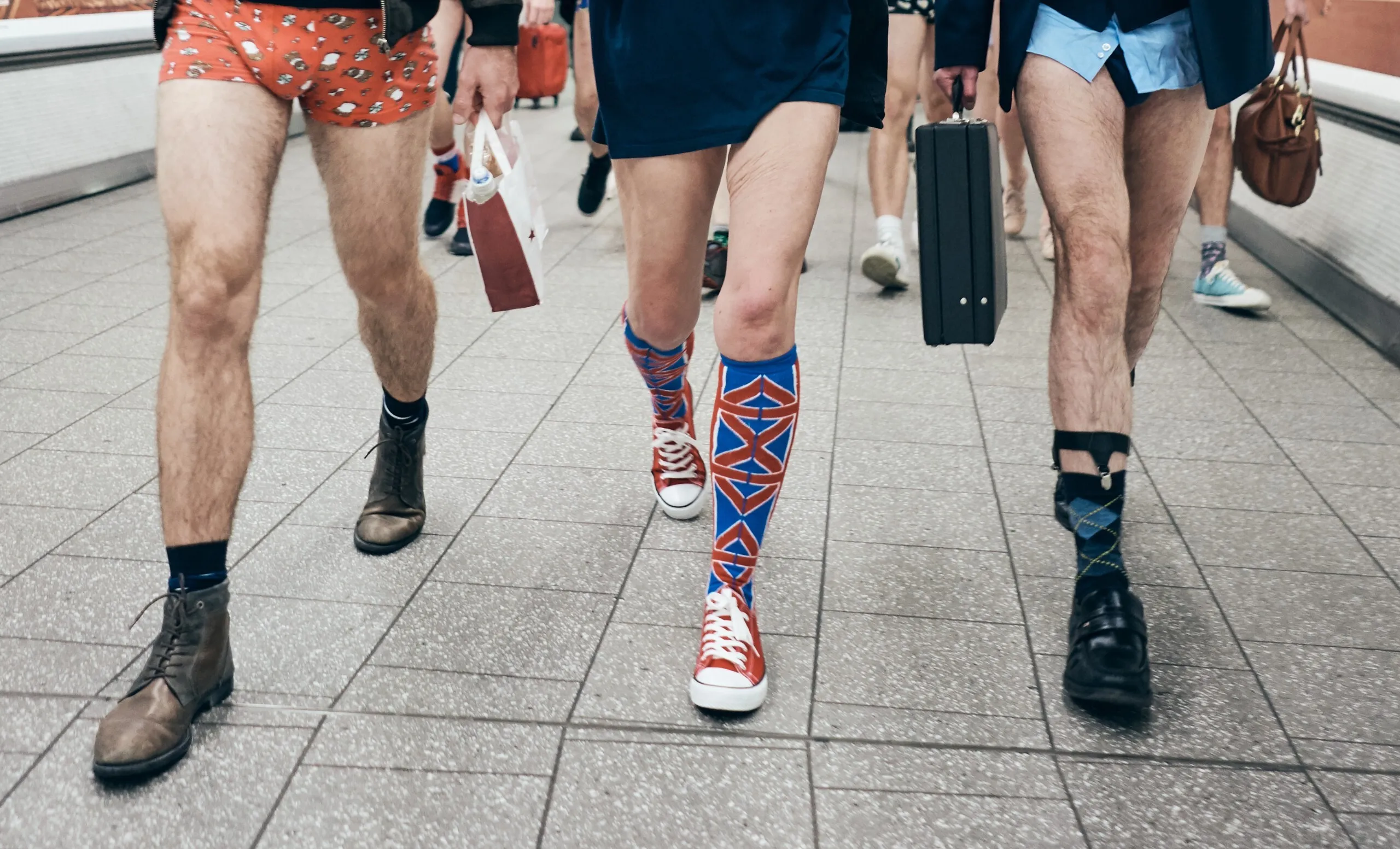 No-trousers tube ride in London, UK