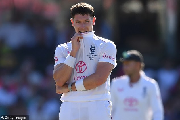 SYDNEY, AUSTRALIA - JANUARY 06: Matthew Potts of England looks on during day three of the Fifth Test in the 2025/26 Ashes Series between Australia and England at Sydney Cricket Ground on January 06, 2026 in Sydney, Australia. (Photo by Philip Brown/Getty Images)