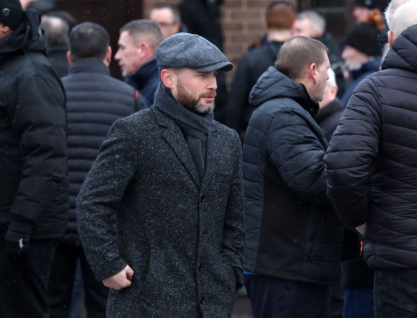 Carl Frampton pictured at the funeral of Paul McCullagh on Tuesday. Jonathan Porter/PressEye