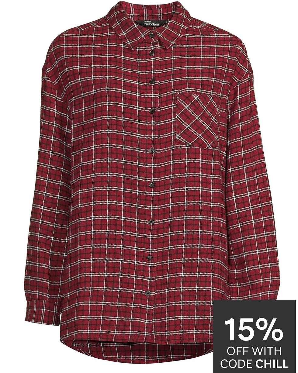 Brushed Longline Check Shirt Brushed Longline Check Shirt