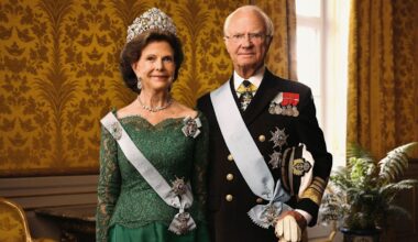 King Carl XVI Gustaf and tiara-clad Queen Silvia release new portraits to mark historic year