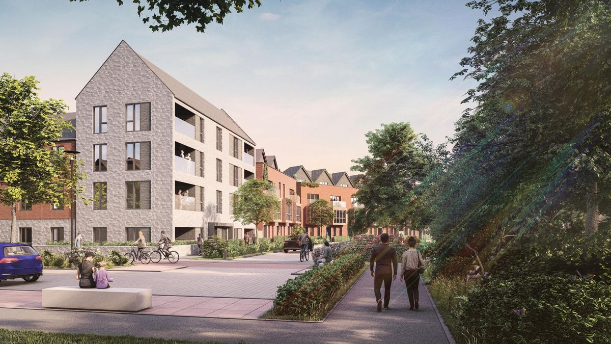 CGI of how the new Godley Green development in Tameside could look