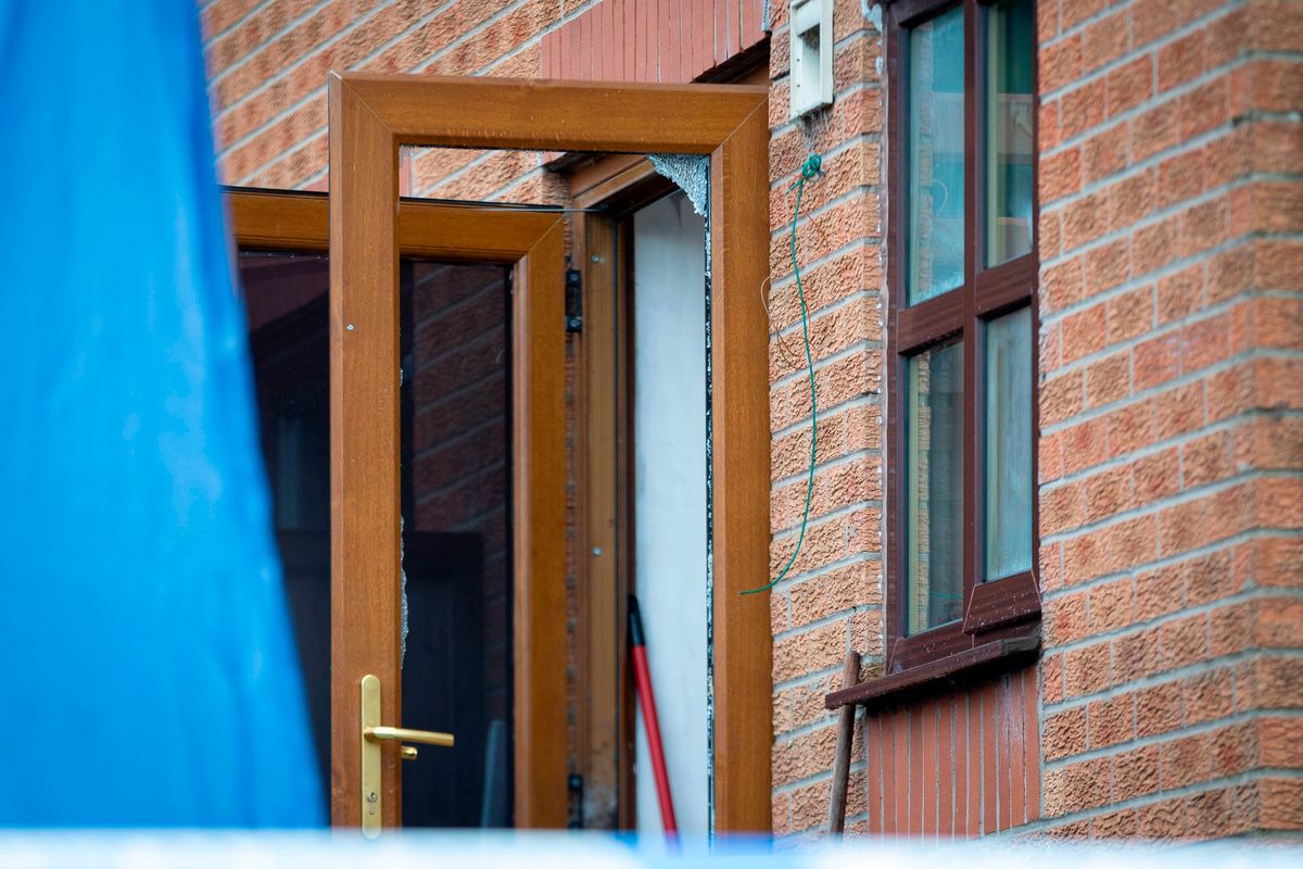 The rear patio doors of the property swung open, one of which has had the glass smashed