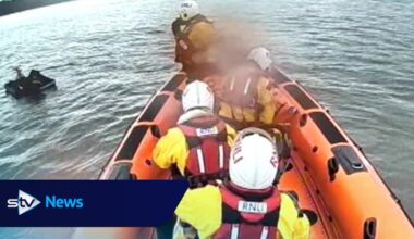 Person rescued near Cramond Island in Firth of Forth after drifting on inflatable mattress