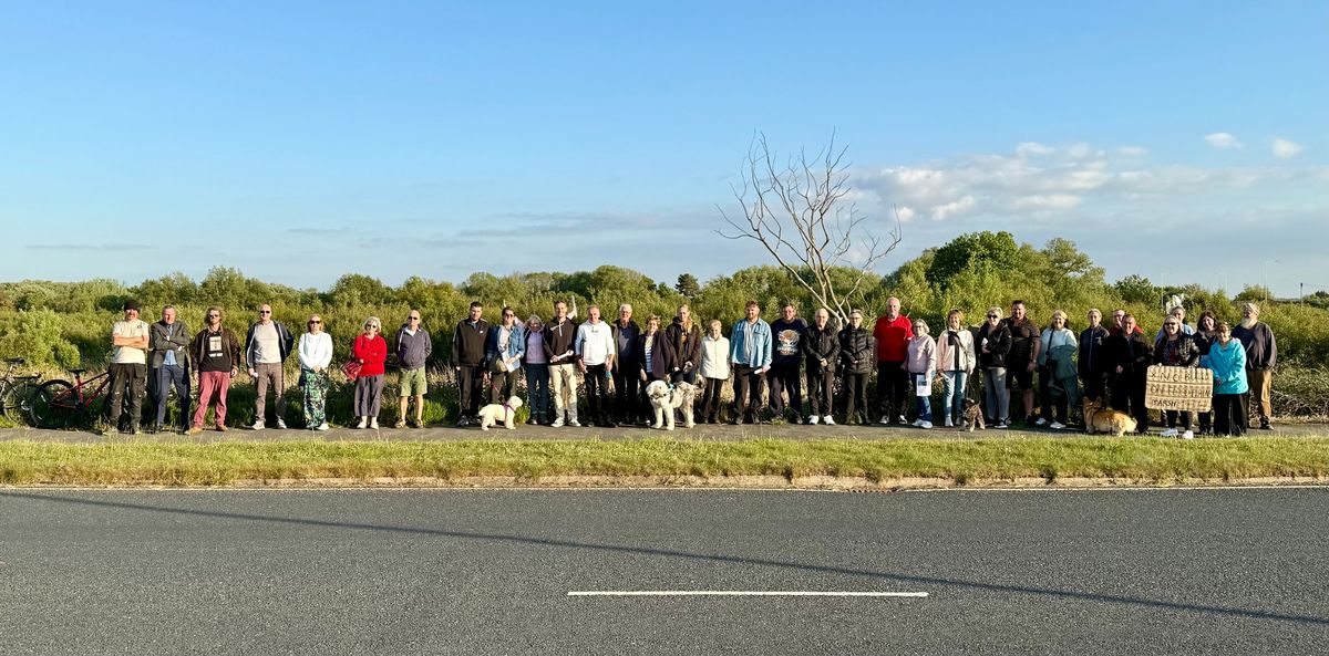 The Friends of Pasture Marsh protesting against the sale of the land for homes