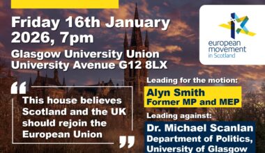 Political heavyweights limber up for rejoin EU debate at Glasgow Uni – The NEN – North Edinburgh News