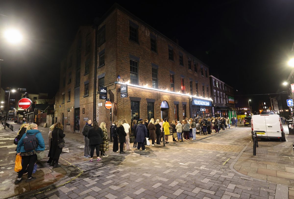 The Jacaranda event began at 6pm, with queues forming along the street well ahead of the start time