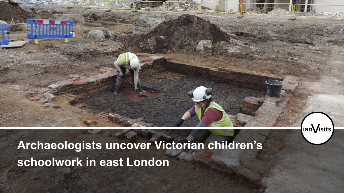 Archaeologists uncover Victorian children’s schoolwork in east London
