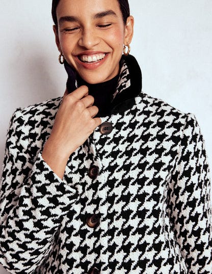 Edinburgh Swing Coat-Black Dogstooth Edinburgh Swing Coat-Black Dogstooth