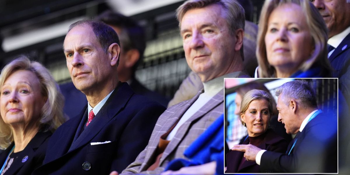 Duchess of Edinburgh and Prince Edward watch European figure skating from separate seats