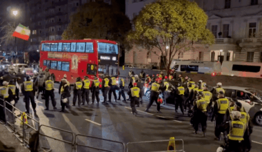 Iran democracy protesters clash with police outside London embassy as multiple arrests made