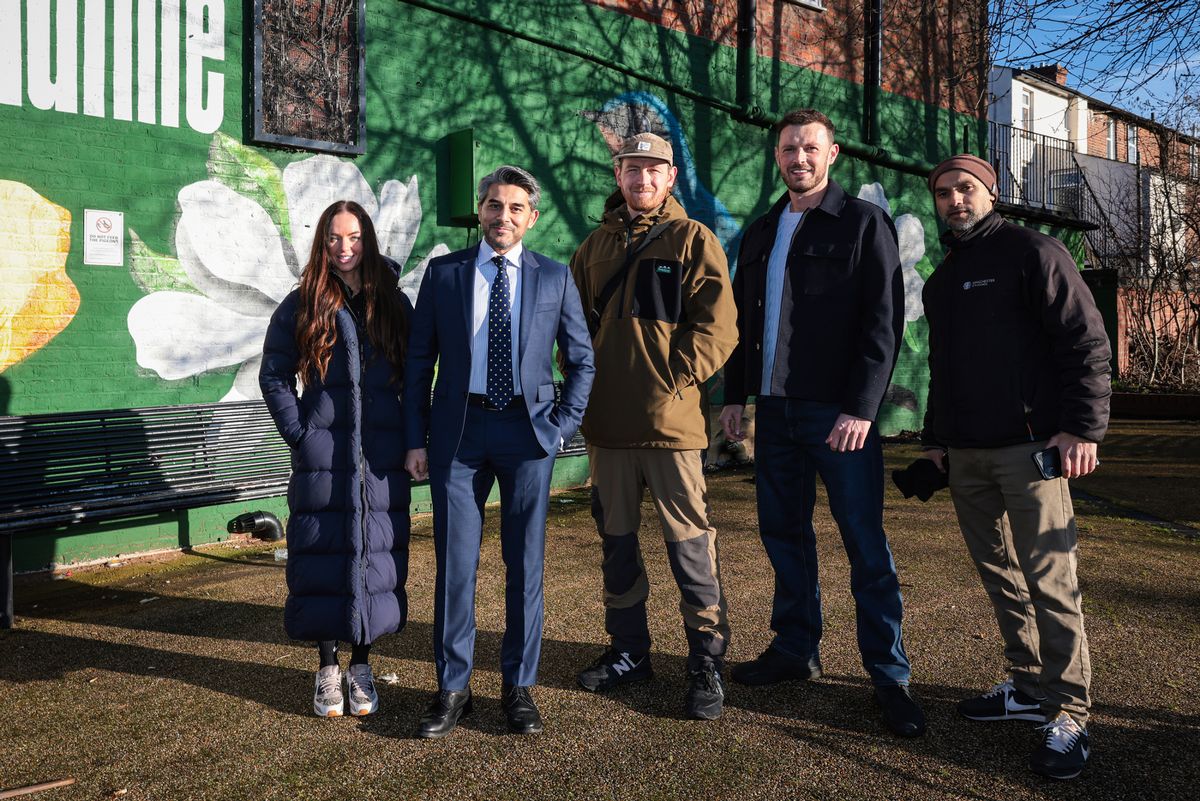 L to R, Kerry Breheny, Cllr. Basat Skeikh, artist Richard Preston, and local representatives