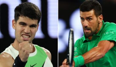 Novak Djokovic talks up 'copyright infringement' after witnessing new Carlos Alcaraz trick