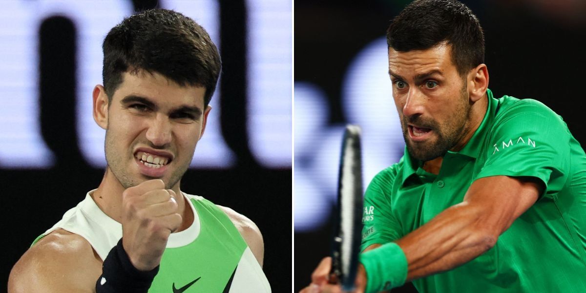 Novak Djokovic talks up 'copyright infringement' after witnessing new Carlos Alcaraz trick