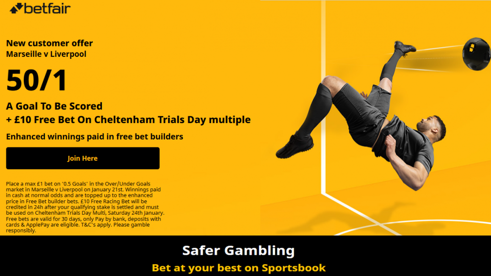 50/1 Over 0,5 Goals Odds Boost PLUS £10 Trials Day Free Bet