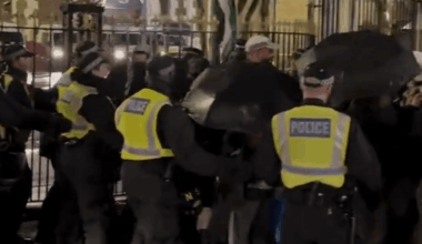 Pro-Palestine mob break into London prison as police make multiple arrests