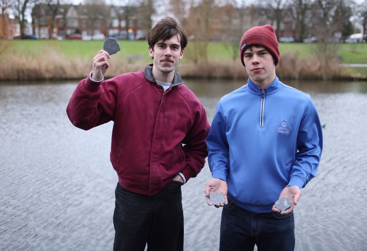 Luca and Joel from Liverpool Stone Skimming Society