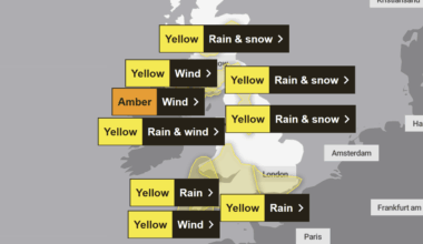 Storm Chandra set to hit Britain is just hours as Met Office issues seven warnings