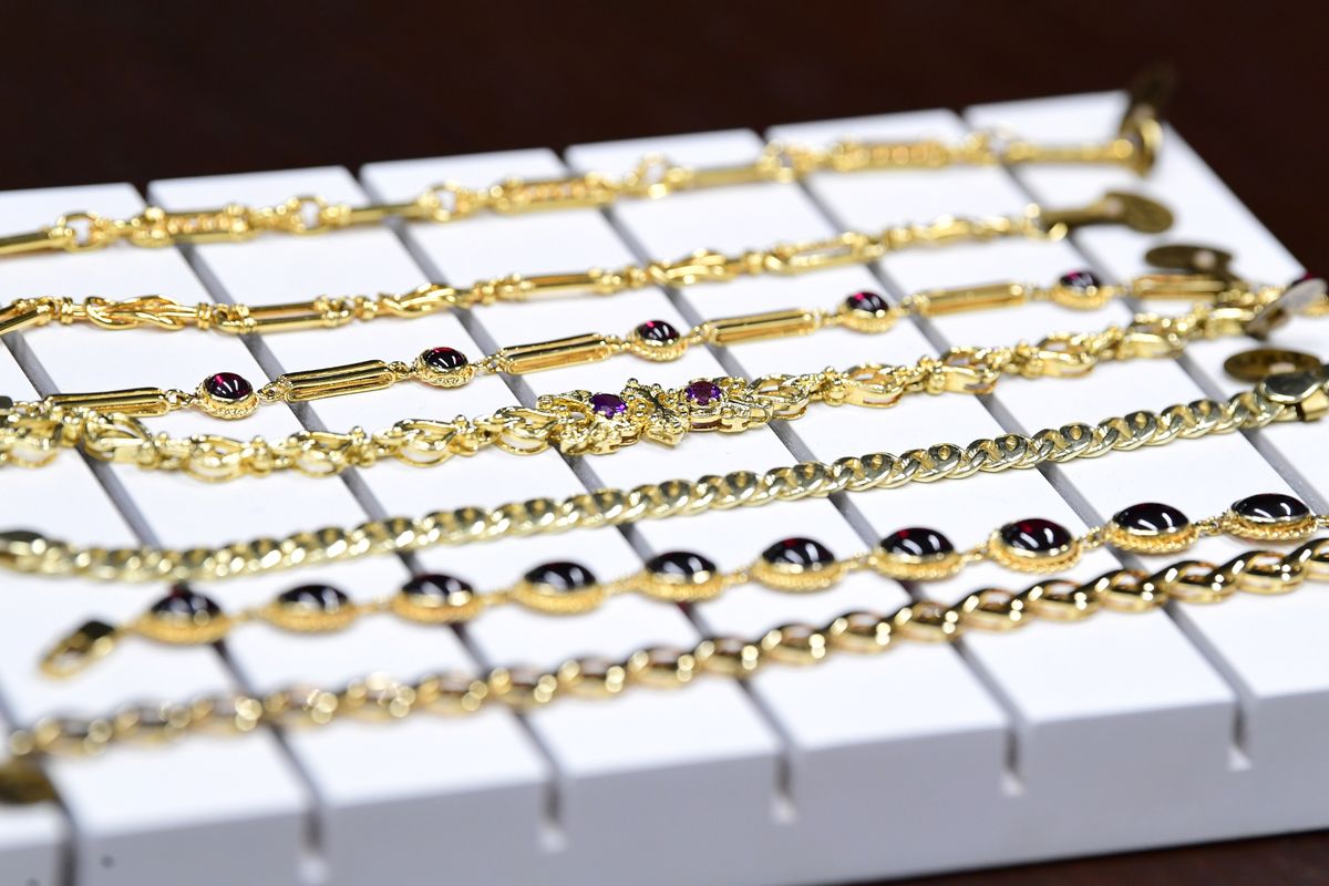 Gold chains at FA Welch bespoke Jewellers