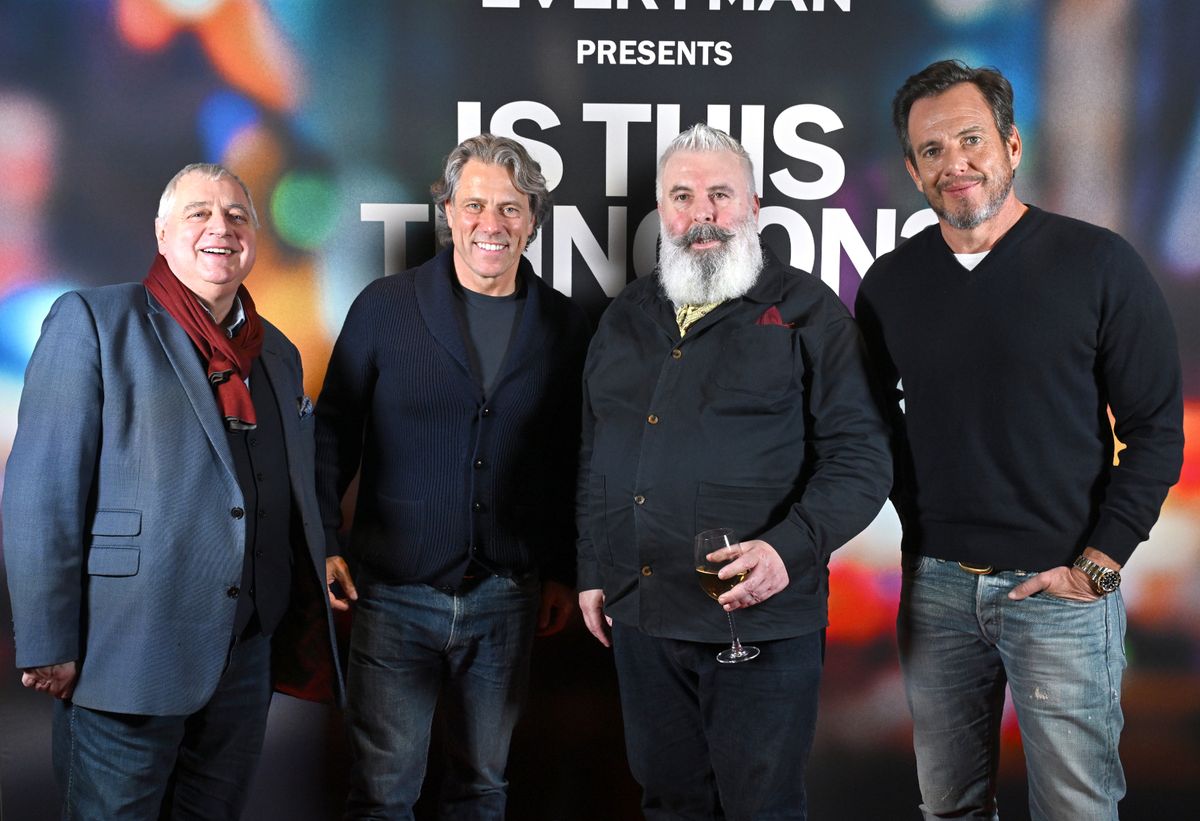 John Bishop and Will Arnett at the Liverpool screening of the film with Mick Ferry and Dave Perkin