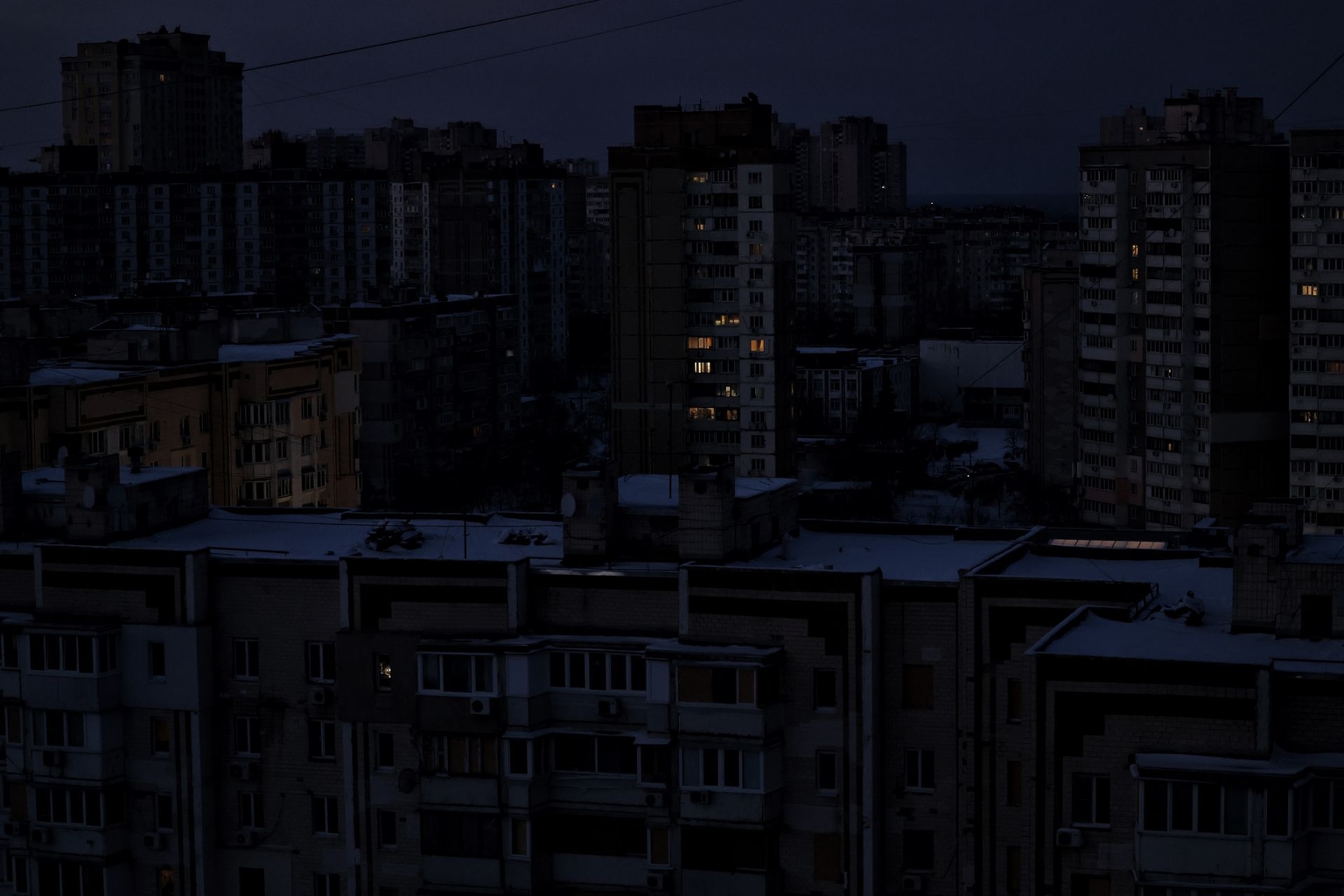 Kyiv faces a power outage after strikes damage energy infrastructure in the capital in Kyiv, Ukraine, on Jan. 10, 2026.