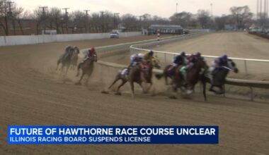 Horse racing news: Illinois Racing Board suspends harnesses racing license for Hawthorne Race Course in Stickney, Illinois