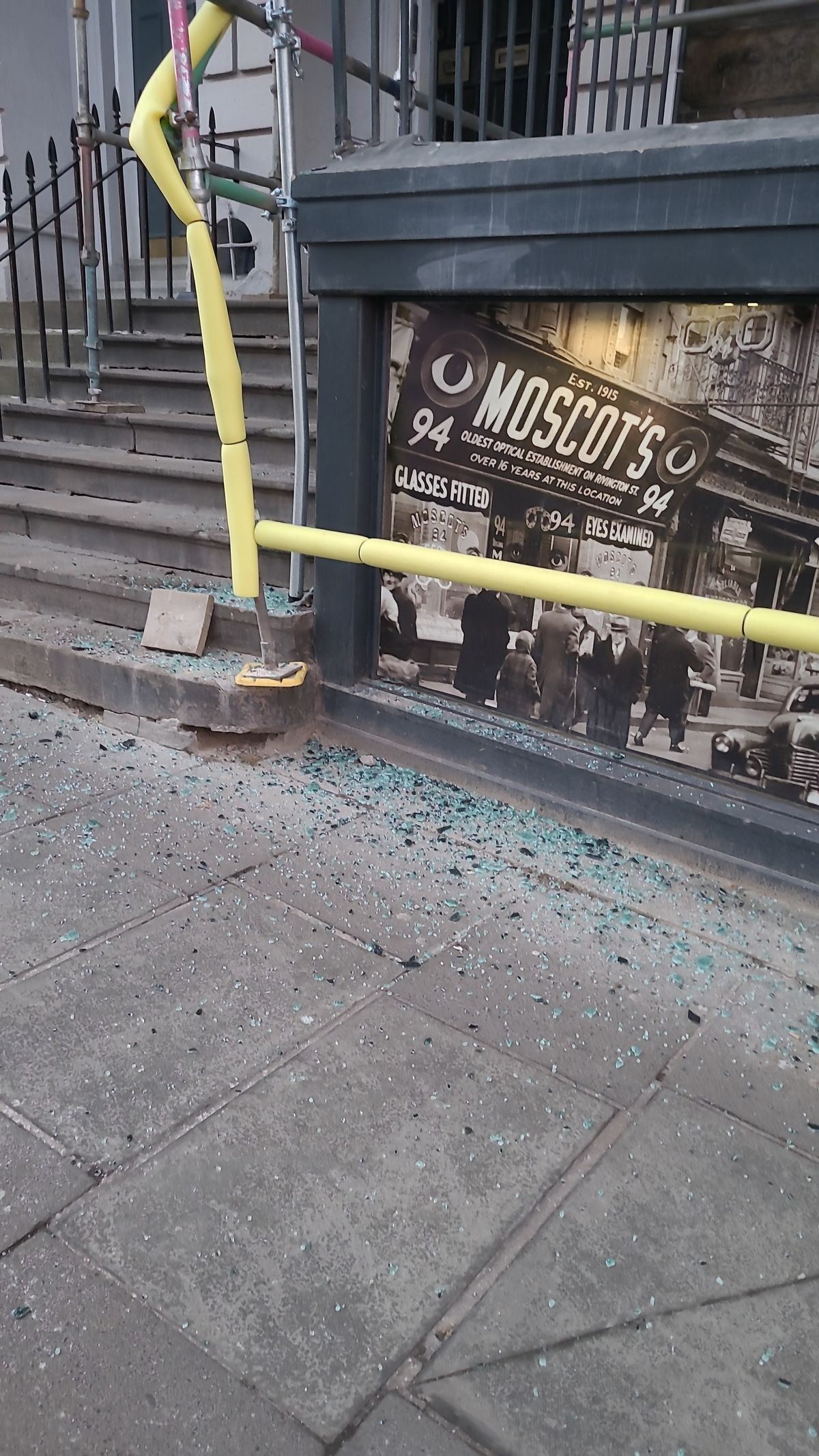 A car collided with scaffolding in Edinburgh city centre