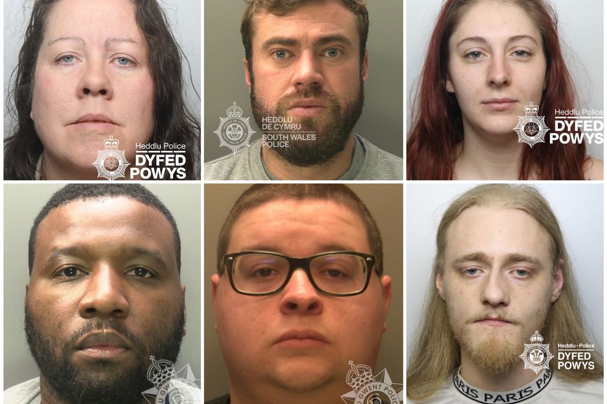 Six separate police mugshots 
