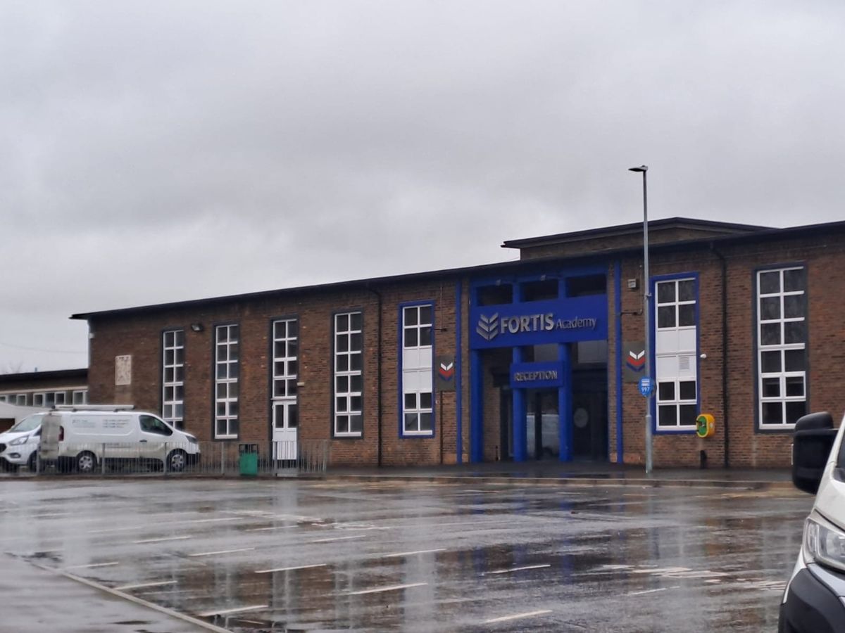 The front of Fortis Academy in Aldridge Road, Great Barr 