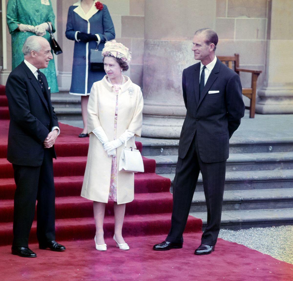 A colour photo of Queen Elizabeth II and Prince Philip at Government House in Belfast on 4th July 1966